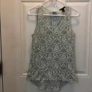Light teal lace top